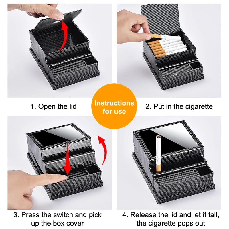 Auto-Eject Cigarette Case | 40-Capacity Portable ABS Dispenser Cigarette Dispenser Case Axl