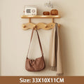 Bamboo Wall-Mounted Coat Rack – 4-Hook Entryway Organizer Wall Coat Rack Axl Log Color-4 Hooks