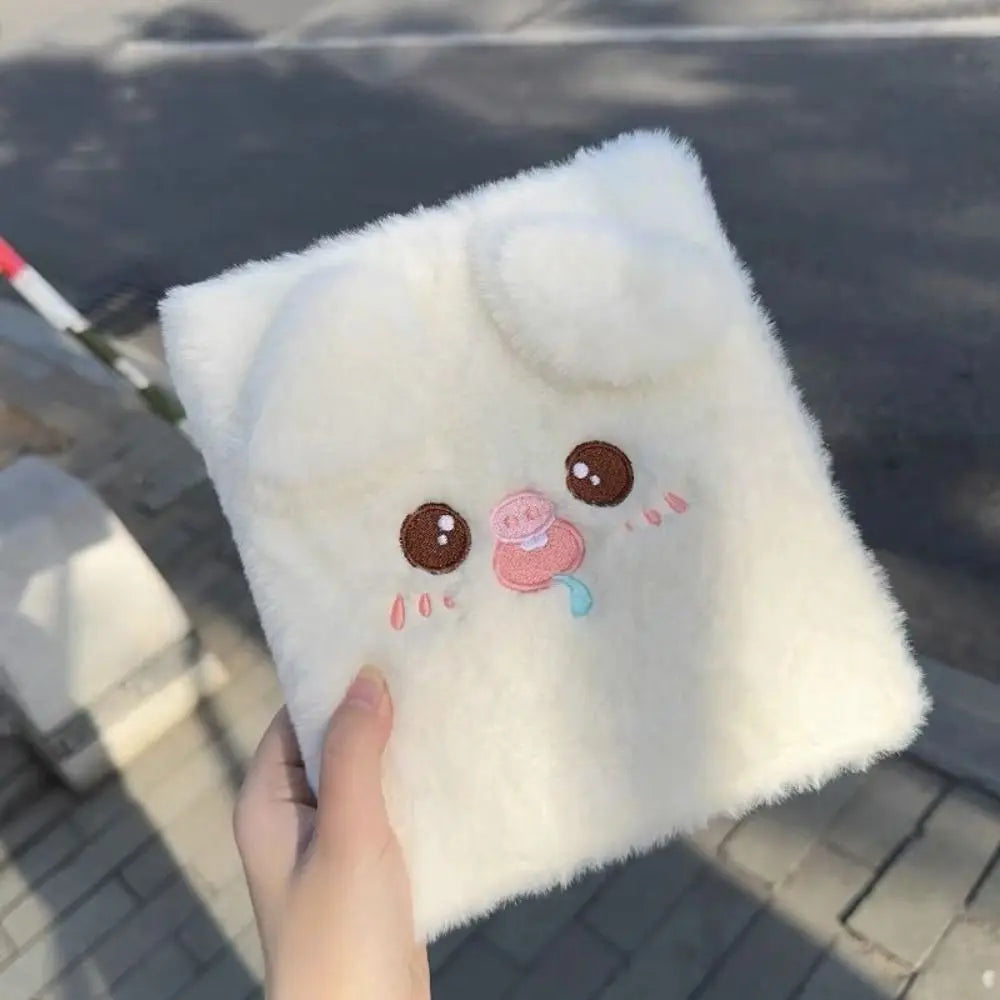 A6 Fluffy Plush Photocard Binder – Cartoon Bear & Dog Album Photocard Binder Album Axl pig
