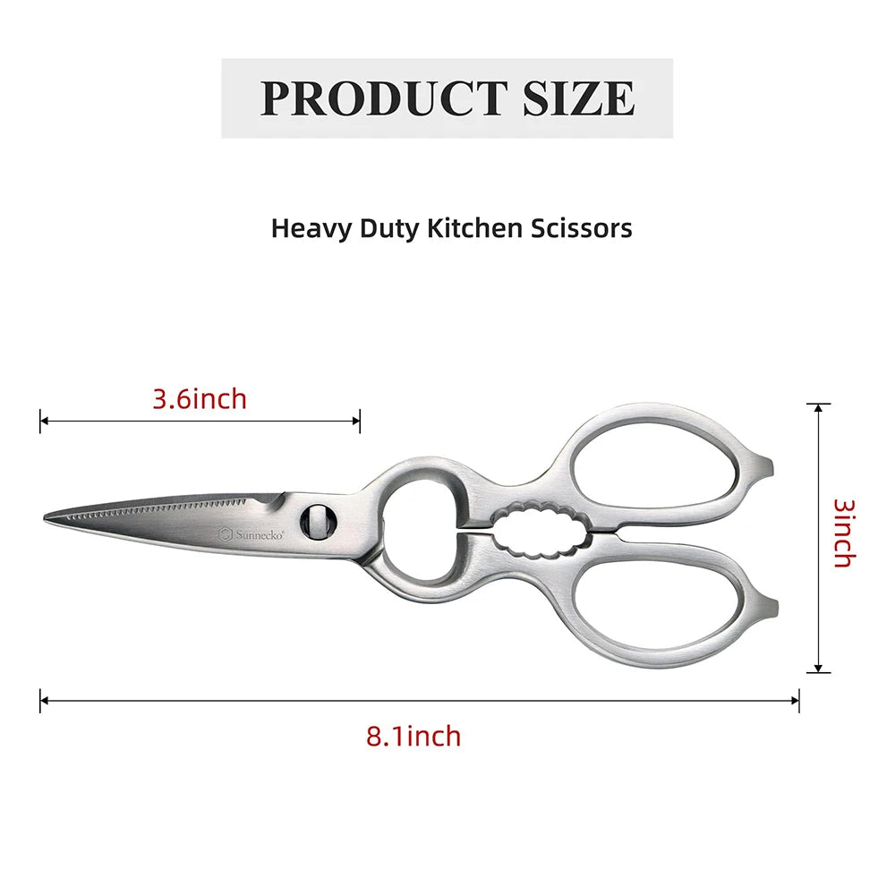 Sunnecko Ultra Sharp Kitchen Shears – Stainless Steel Scissors Kitchen Shears Axl