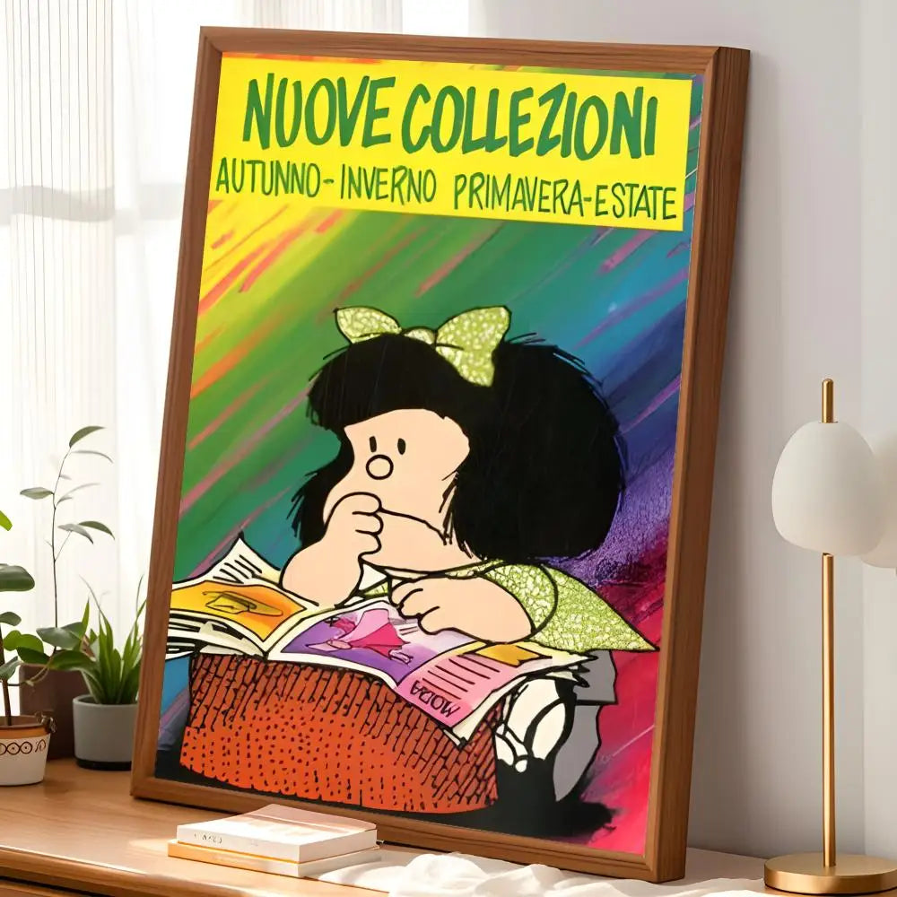 Mafalda Self-Stick HD PVC Wall Poster – Waterproof Home Decor Wall Art Poster Axl
