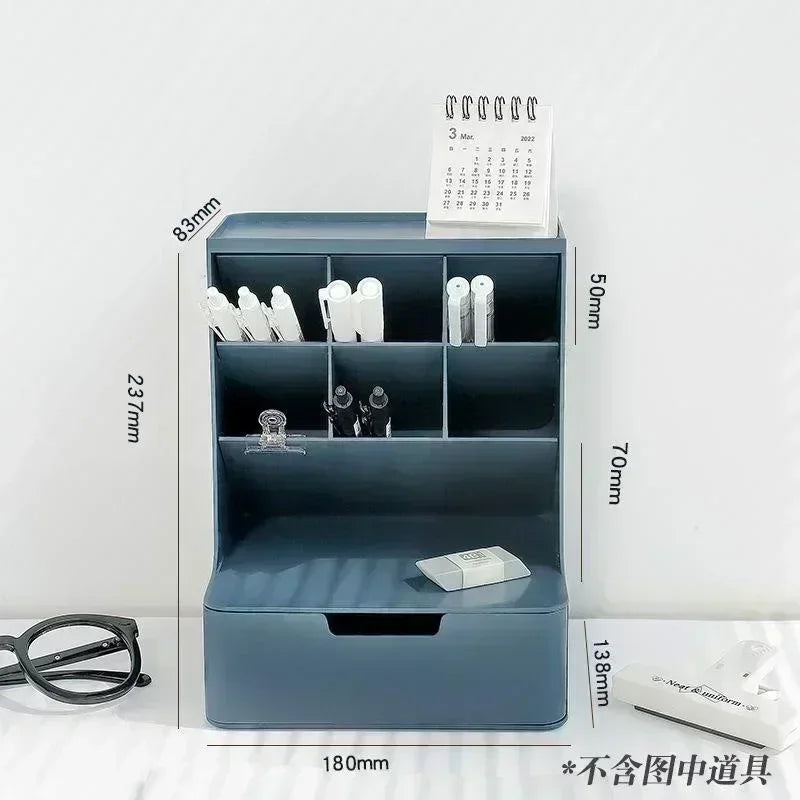 Nordic Oblique Pen Holder – Desktop Stationery Organizer Desk Pen Holder Axl Blue