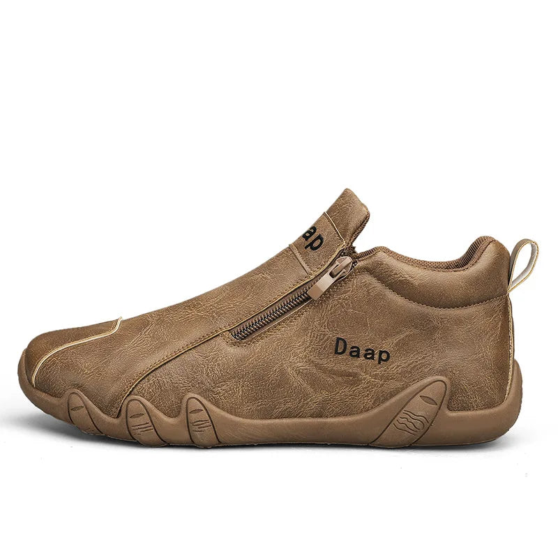 YBQJOO Men's British Style Casual Slip-On Leather Shoes Men's Slip-On Loafers Axl