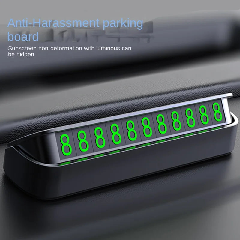 Luminous Temporary Parking Card with Phone Number Holder Parking Card Holder Axl