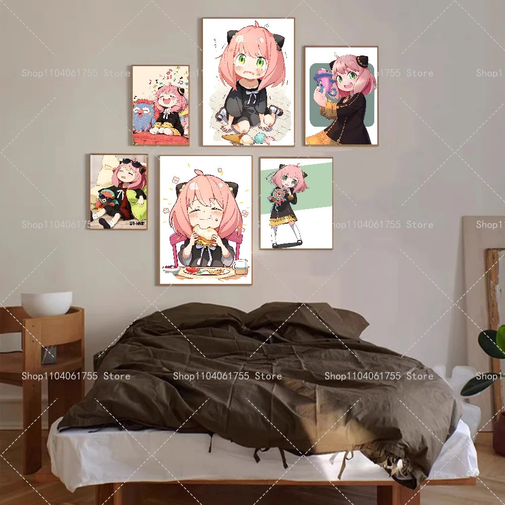Spy x Family Anya Anime Poster – Waterproof Self-Adhesive Wall Art Anime Wall Poster Axl