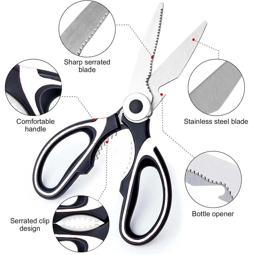 Stainless Steel Multifunctional Kitchen & BBQ Shears Kitchen Shears Axl