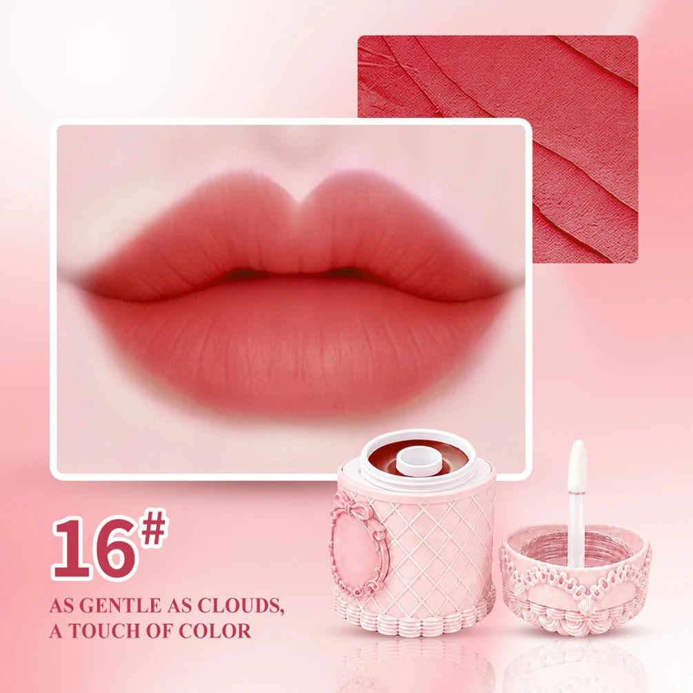 Heart Strawberry Cake Matte Lip Mud – Vegan Lipstick Cream Matte Lip Mud Axl