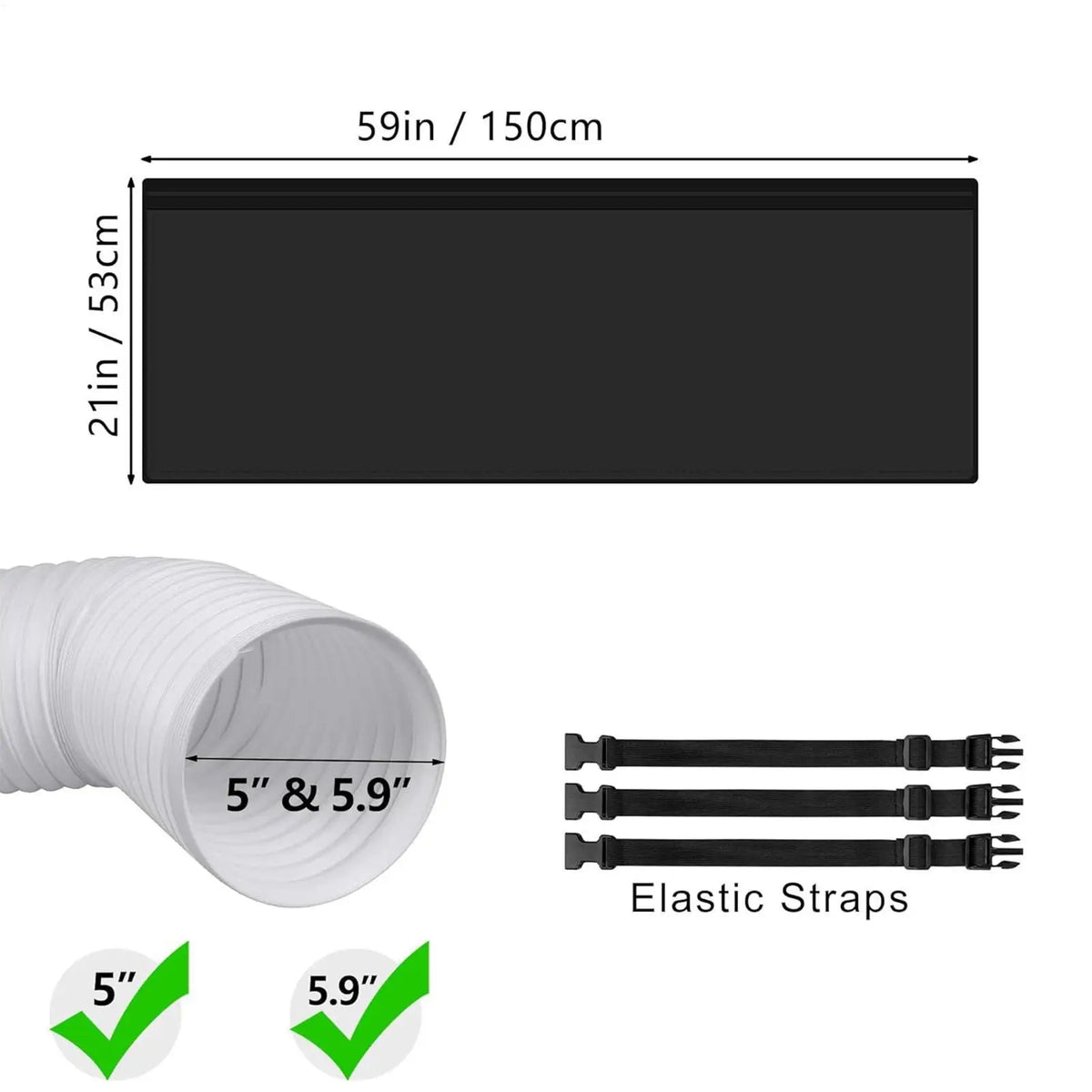 AC Hose Insulation Sleeve – Exhaust Duct Cover 5" & 5.9" AC Hose Cover Axl