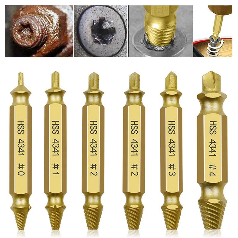 Double-Head Screw Extractor & Broken Bolt Remover Set Screw Extractor Set Axl