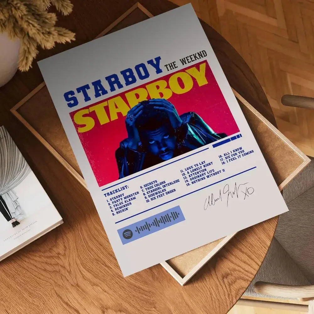 The Weeknd Starboy Self-Adhesive Wall Poster | Bar Room Decor Wall Art Poster Axl