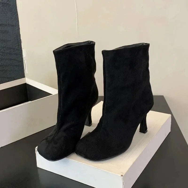 Women's Black Chelsea Ankle Boots – Pointed Toe Thin Heels Chelsea Ankle Boots Axl