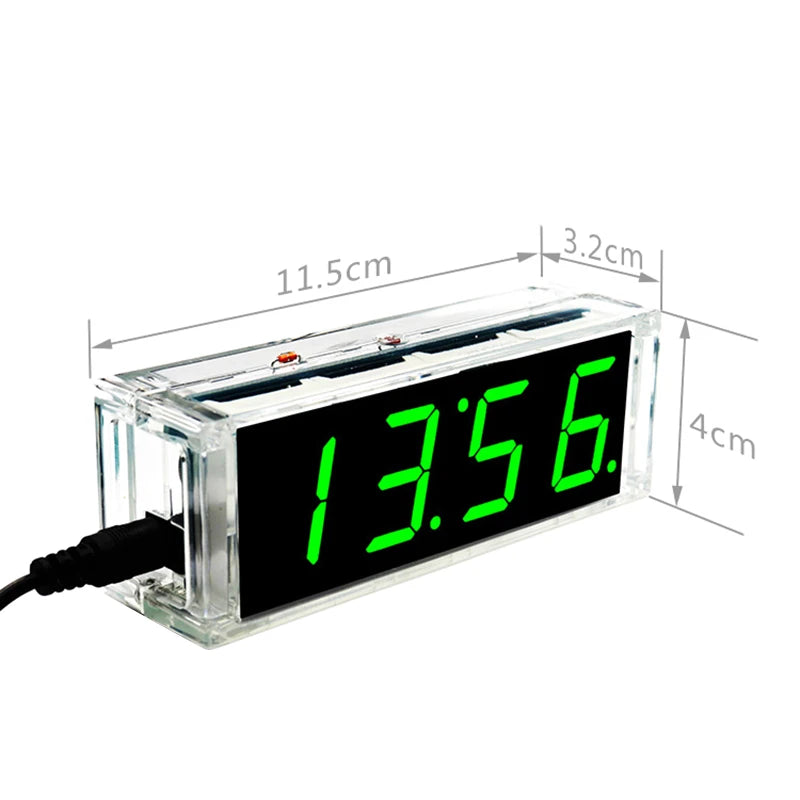 DIY LED Digital Clock Kit – 51 MCU Alarm, Date & Temp Display DIY Electronics Kit Axl