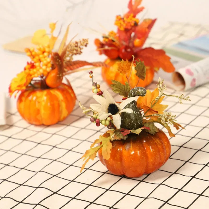 Simulation Pumpkin Maple Leaf Table Ornament – Autumn Decor Seasonal Table Ornament Axl