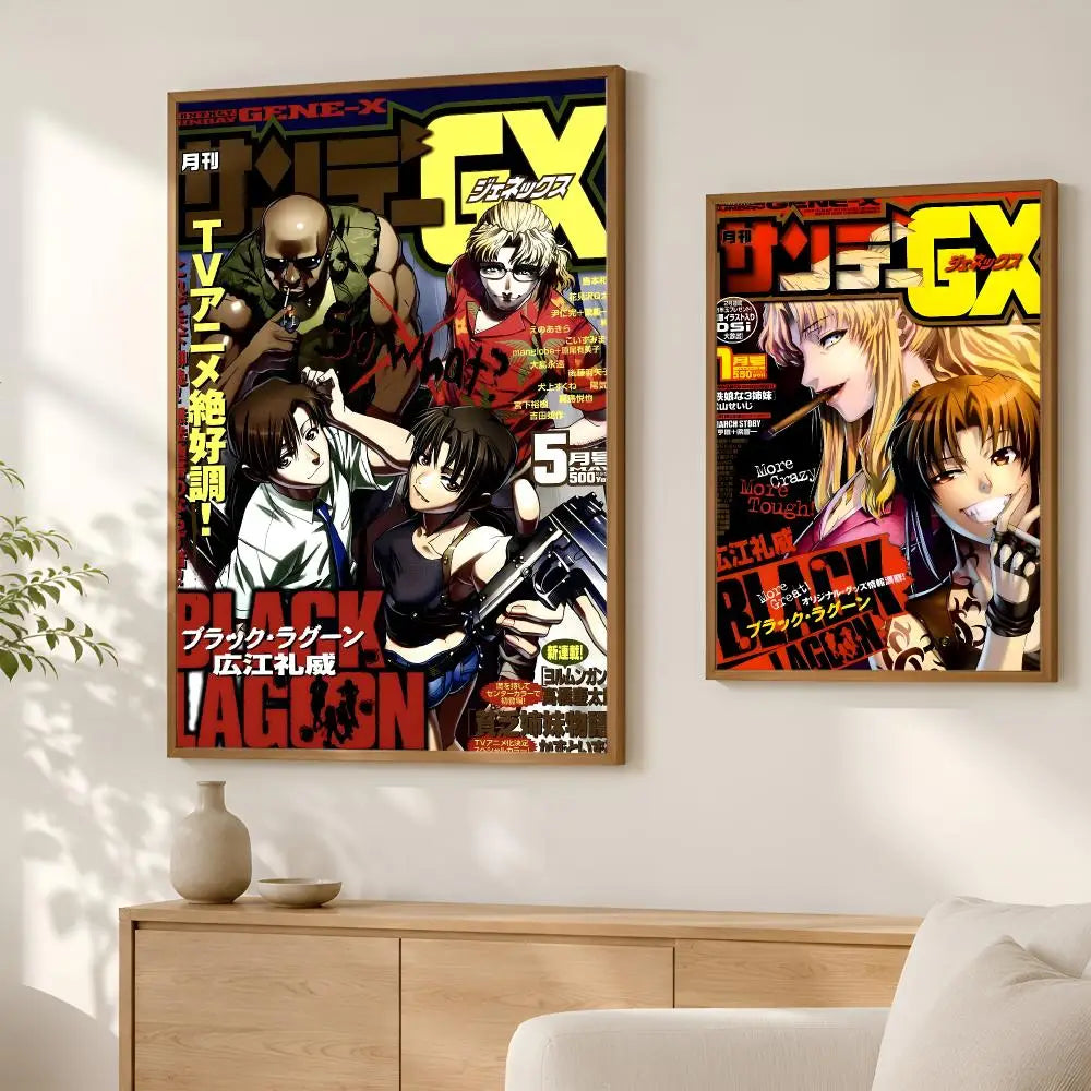 Black Lagoon Anime Poster – Self-Stick HD Waterproof Wall Art Anime Wall Poster Axl