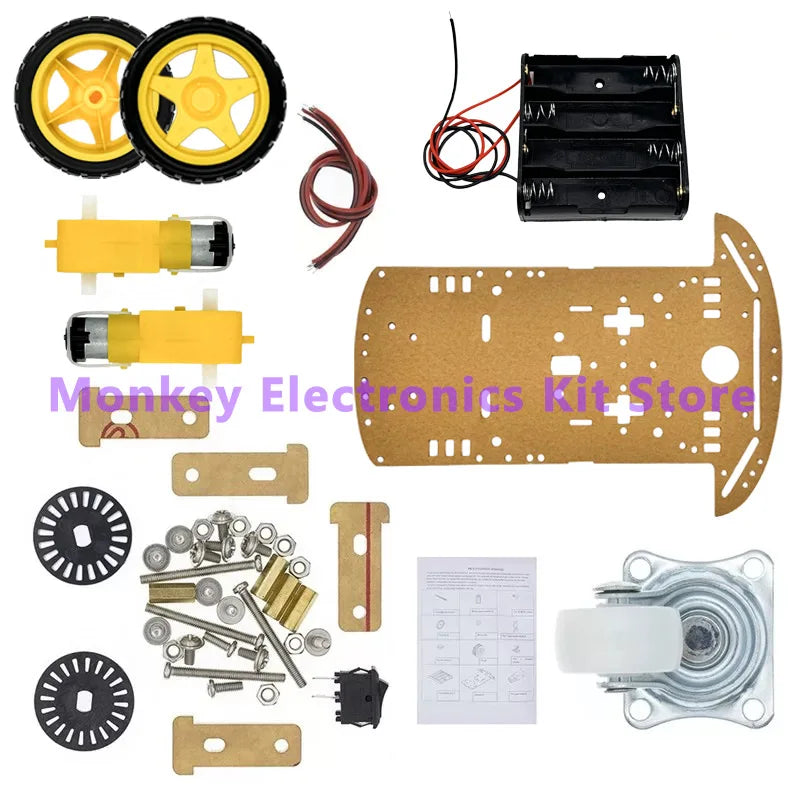 4WD Smart Robot Car Chassis Kit – DIY Speed Encoder & Battery Robot Car Kit Axl 2WD Kit