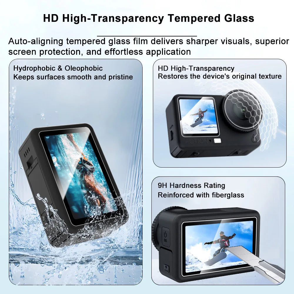 DJI Osmo Action 6 Tempered Glass Screen Protector Kit 2 Pack Camera Screen Protector Axl