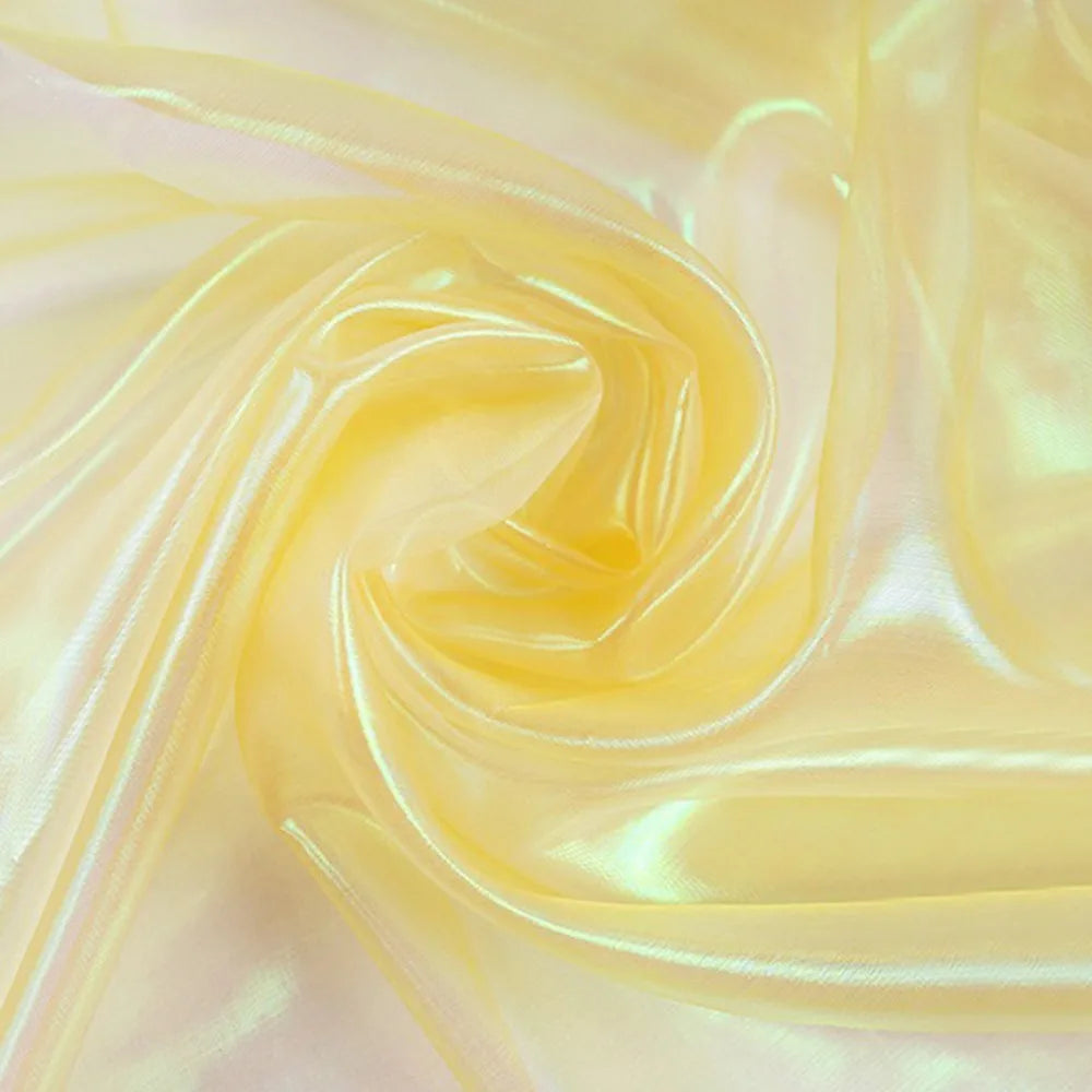 Laser Organza Tulle Fabric – Shiny Voile for Wedding & Stage Organza Tulle Fabric Axl Yellow L