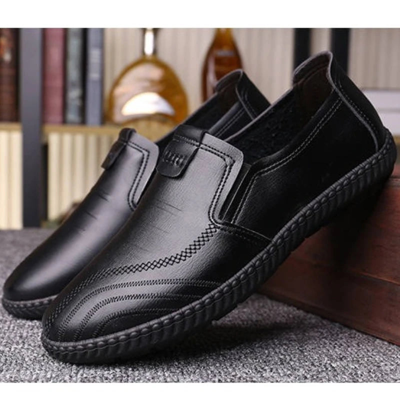 Men's Slip-On Loafers – Soft PU Leather Breathable Casual Flats Men's Loafers Axl