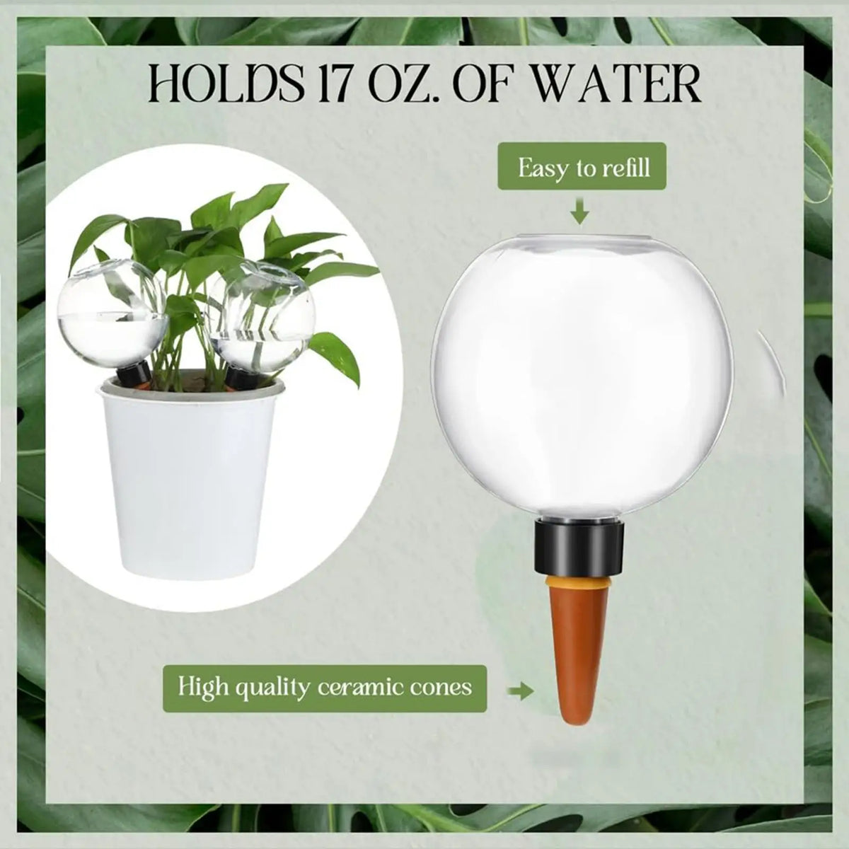 500ml Automatic Plant Watering Globe – Self-Watering Spike Plant Watering Globe Axl