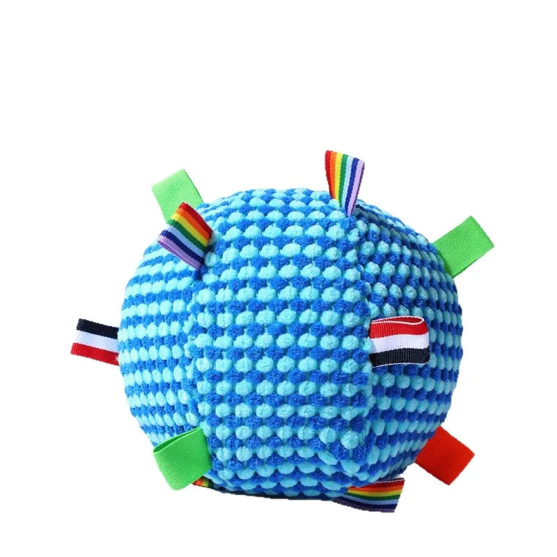 Dog Training Soft Bell Ball – Bite-Resistant Tug & Fetch Toy Dog Fetch Toy Axl Blue-1pc