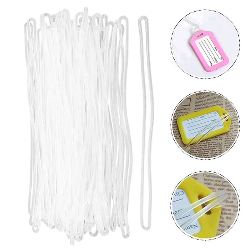 50-Pack Clear PVC Luggage Tag Loops – ID Label Strap Holders Luggage Tag Loops Axl