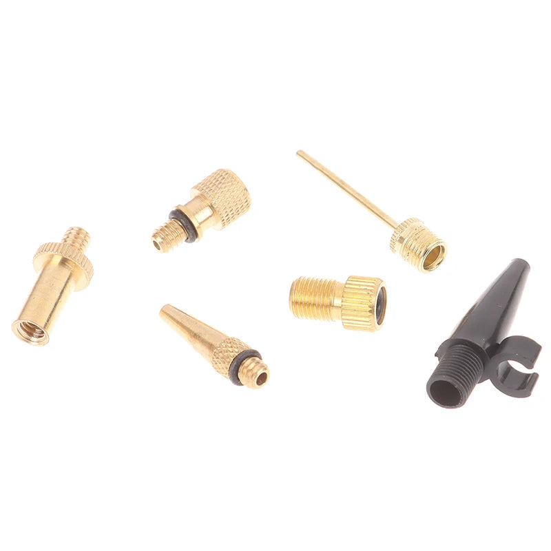 6-Piece Bike Valve Adapter Kit – Presta & Schrader Copper Nozzle Bike Valve Adapter Axl