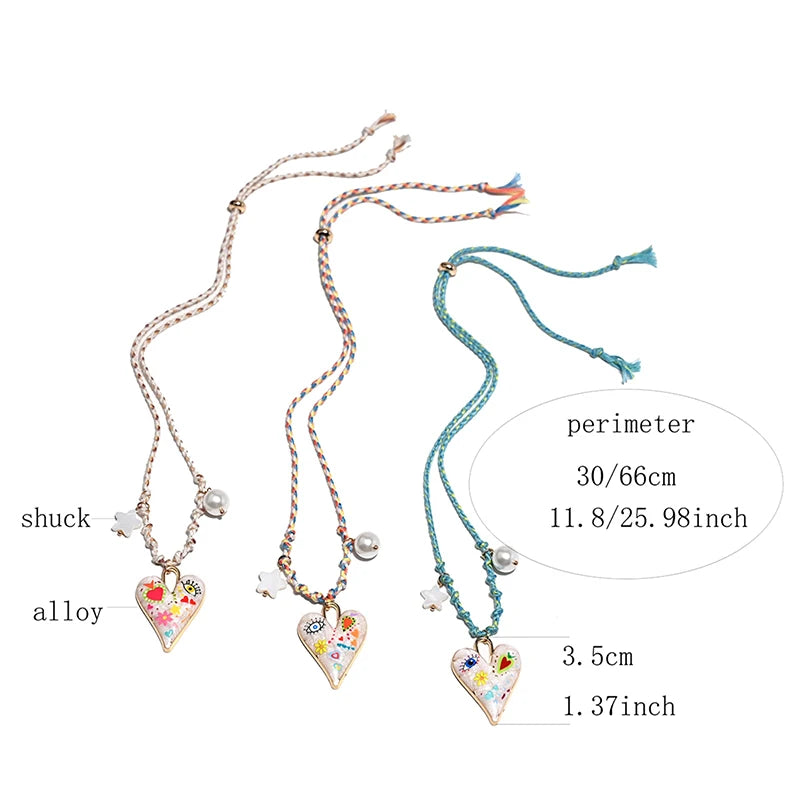 Handmade Knotted Rope Heart Pendant Necklace for Women Pendant Necklace Axl