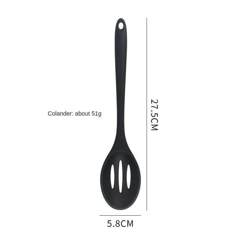 Silicone Cooking Spoon Set – Heat-Resistant, Non-Stick Safe Silicone Spoon Set Axl 1pcBlack Colander