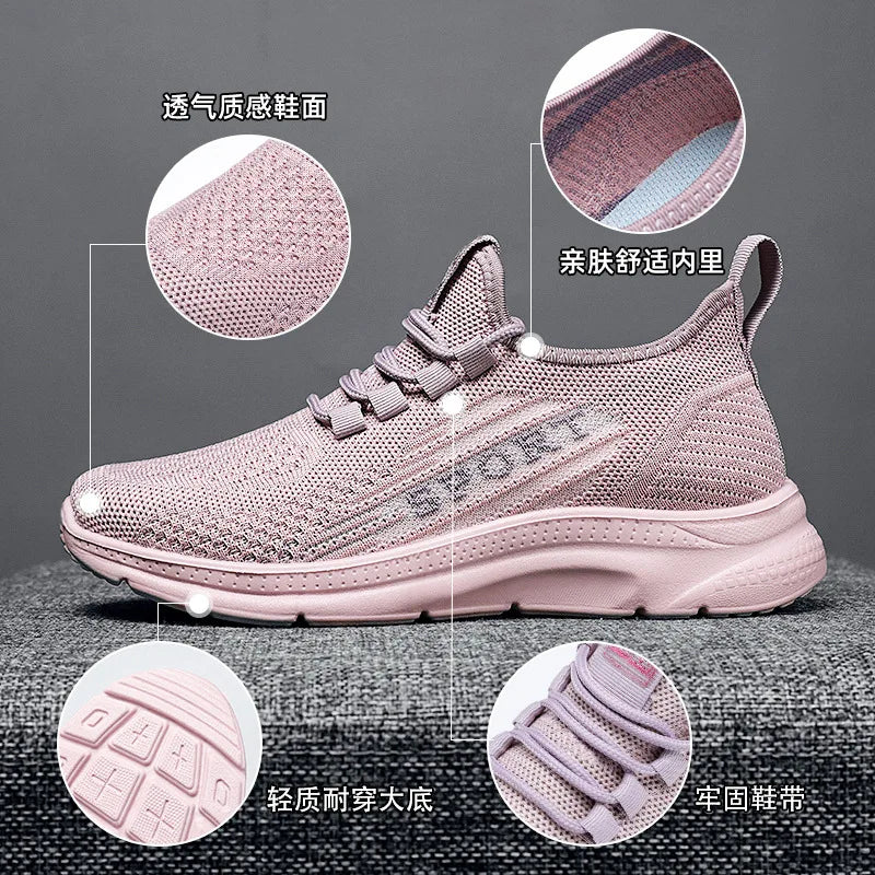 Women's Platform Tennis Sneakers – Breathable Lace-Up Sport Shoes Platform Tennis Sneakers Axl