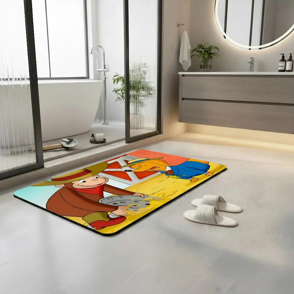 Cartoon Diatomite Bath Mat – Quick Dry, Absorbent, Non-Slip Diatomite Bath Mat Axl