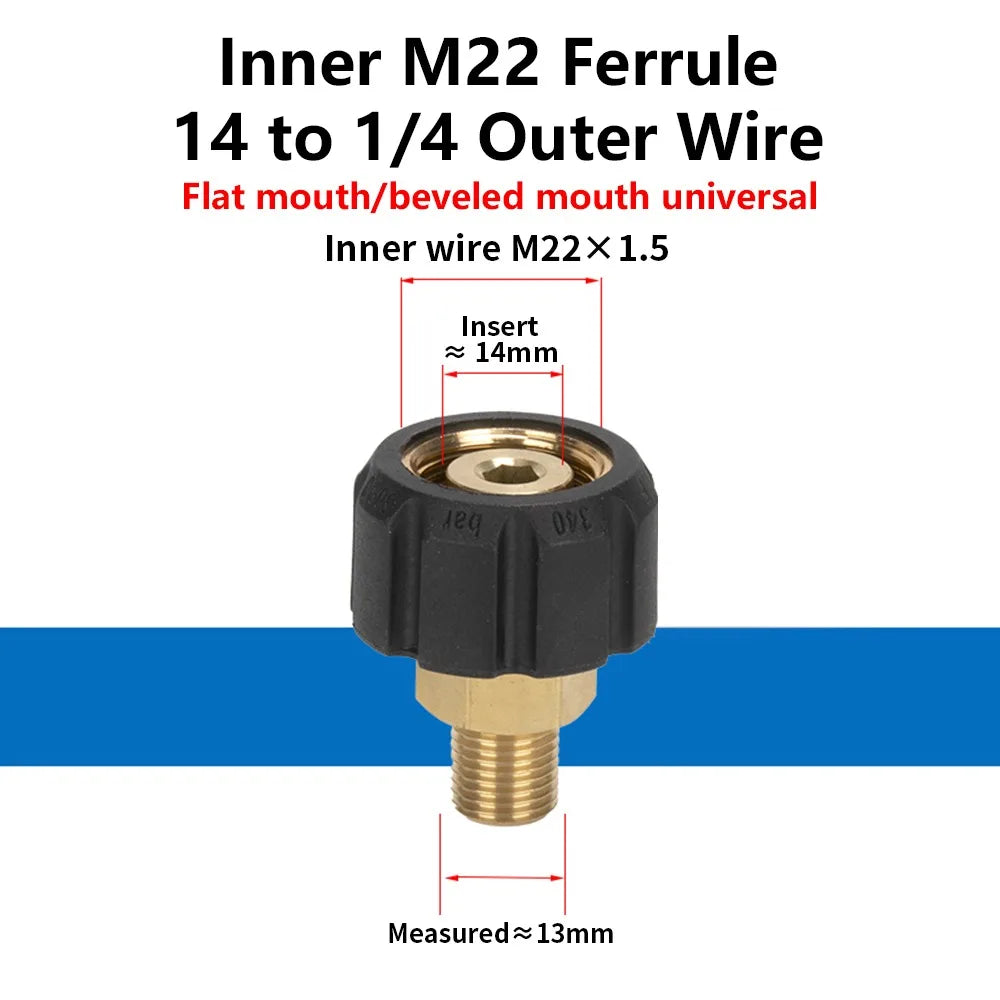 M22 Pressure Washer Adapter – 3/8 & 1/4" Quick Coupler Pressure Washer Adapter Axl 16mm Style 10