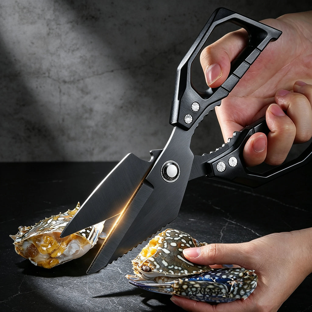 7-in-1 Kitchen Scissors – Bone Cutter, Fish Scraper & Opener Kitchen Scissors Axl