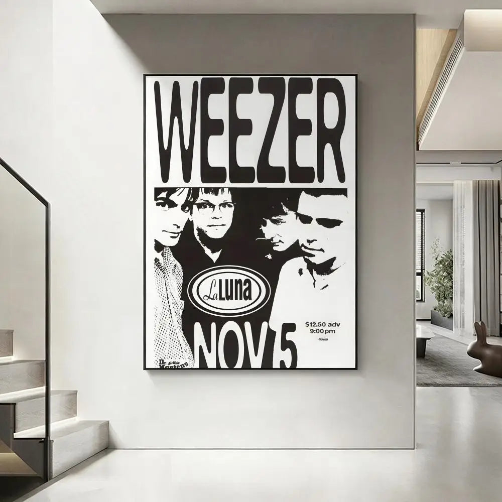 Weezer Band HD Art Poster – Waterproof Sticky Wall Decor Wall Art Poster Axl White2 15X20cmNoframe