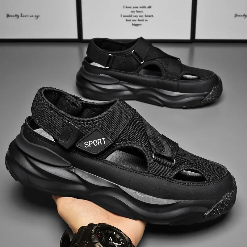 YBQJOO Men's Breathable Hollow Beach Sandals | Anti-Slip Men's Beach Sandals Axl