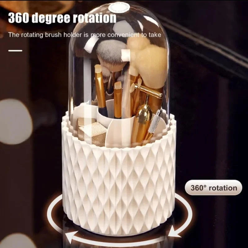 360° Rotating Makeup Brush Holder – Large Capacity Organizer Makeup Brush Holder Axl