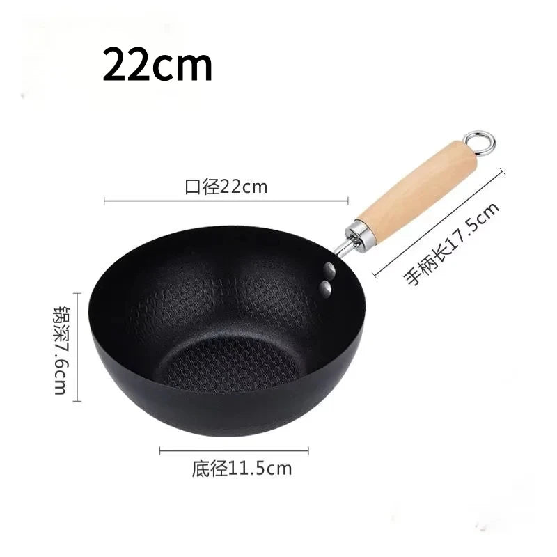 Uncoated Flat Bottom Iron Wok – Induction & Gas Stir-Fry Pan Iron Wok Axl 22cm As whown