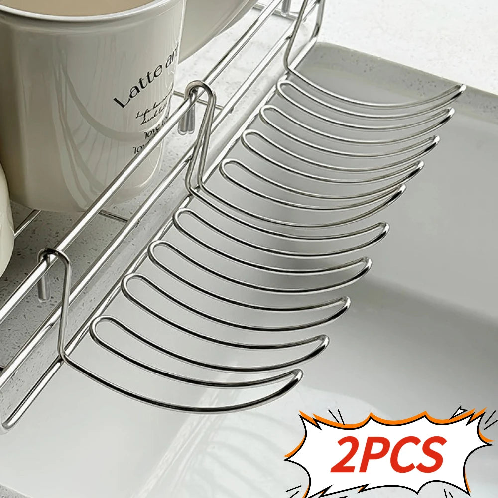 2-Pack Over-Sink Stainless Steel Drying Rack & Storage Basket Sink Drying Rack Axl