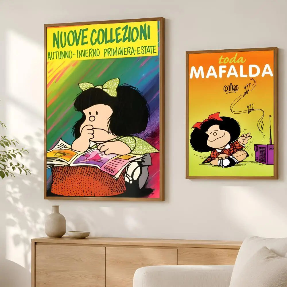 Mafalda Self-Stick HD PVC Wall Poster – Waterproof Home Decor Wall Art Poster Axl