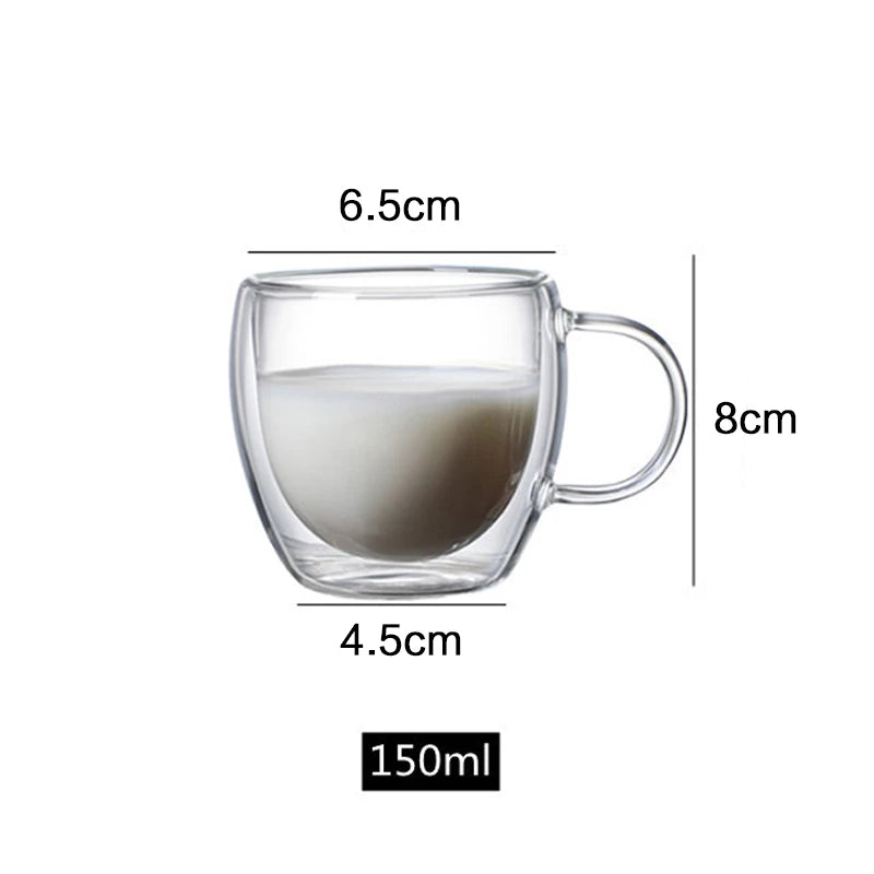 KEMORELA Double Wall Glass Cups – Coffee, Tea & Whiskey Set Double Wall Glass Cups Axl 1PCS 150ml 150-350ml