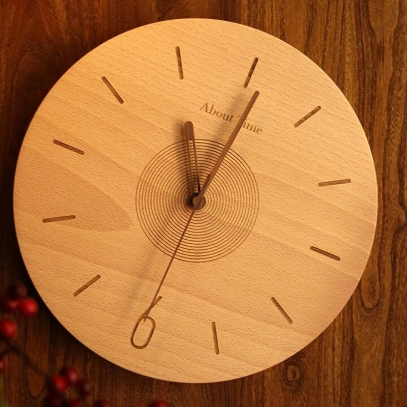 Wood Grain Silent Wall Clock – Nordic Minimalist 30cm Silent Wall Clock Axl