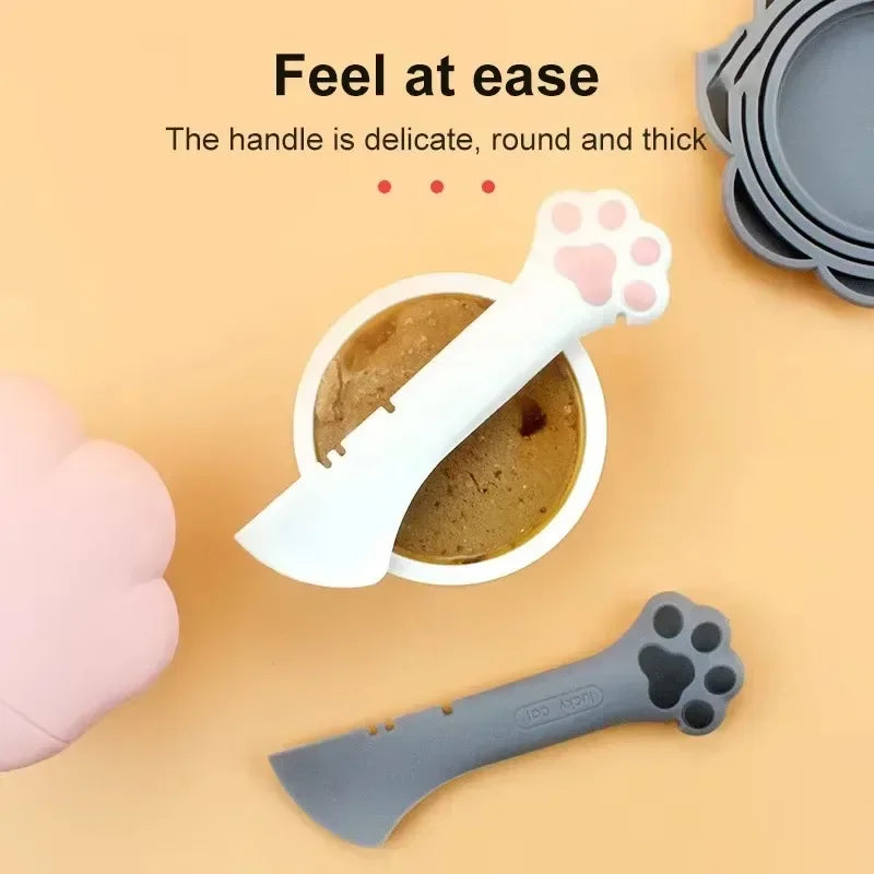 Silicone Pet Can Spoon & Airtight Lid – Cat & Dog Feeder Tool Pet Feeding Tool Axl