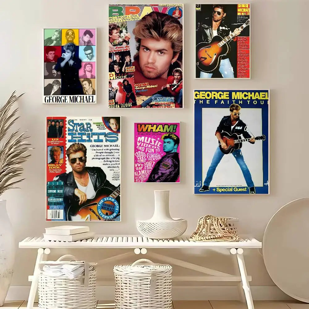 George Michael HD Self-Adhesive Waterproof Wall Poster Wall Art Poster Axl