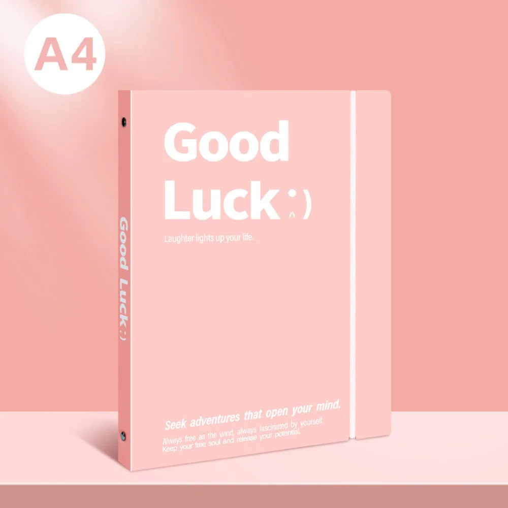A4 Loose Leaf File Folder | Transparent Exam Paper Storage Bag File Folder Axl Pink Shell