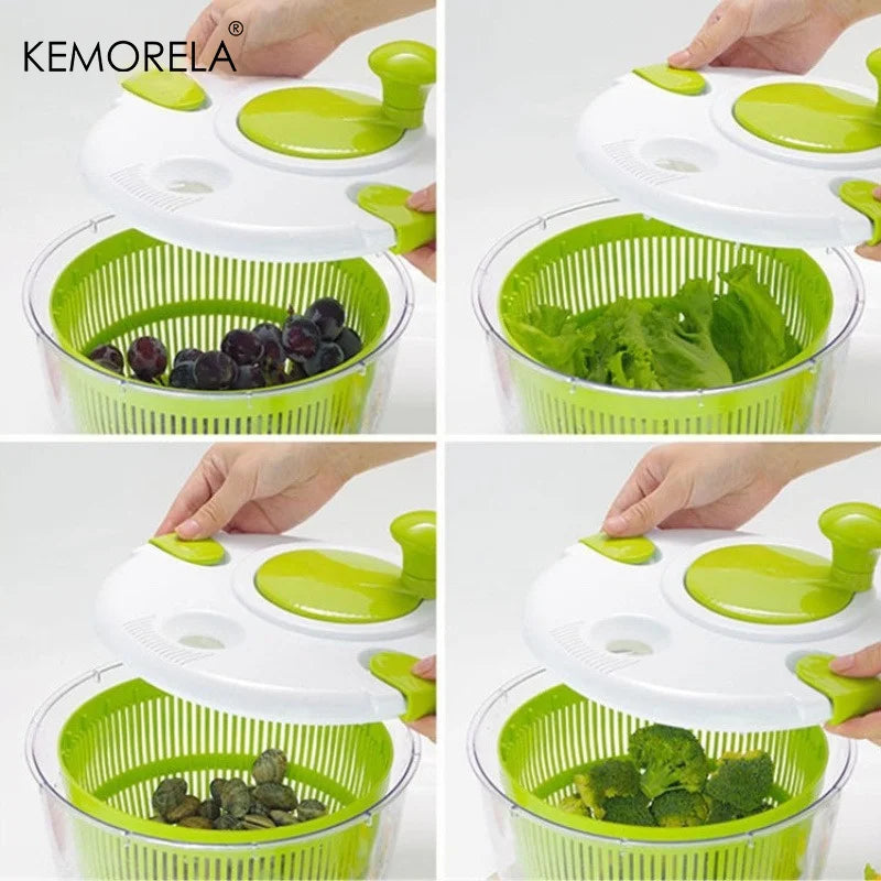 KEMORELA Salad Spinner – Lettuce Washer, Dryer & Drainer Salad Spinner Axl
