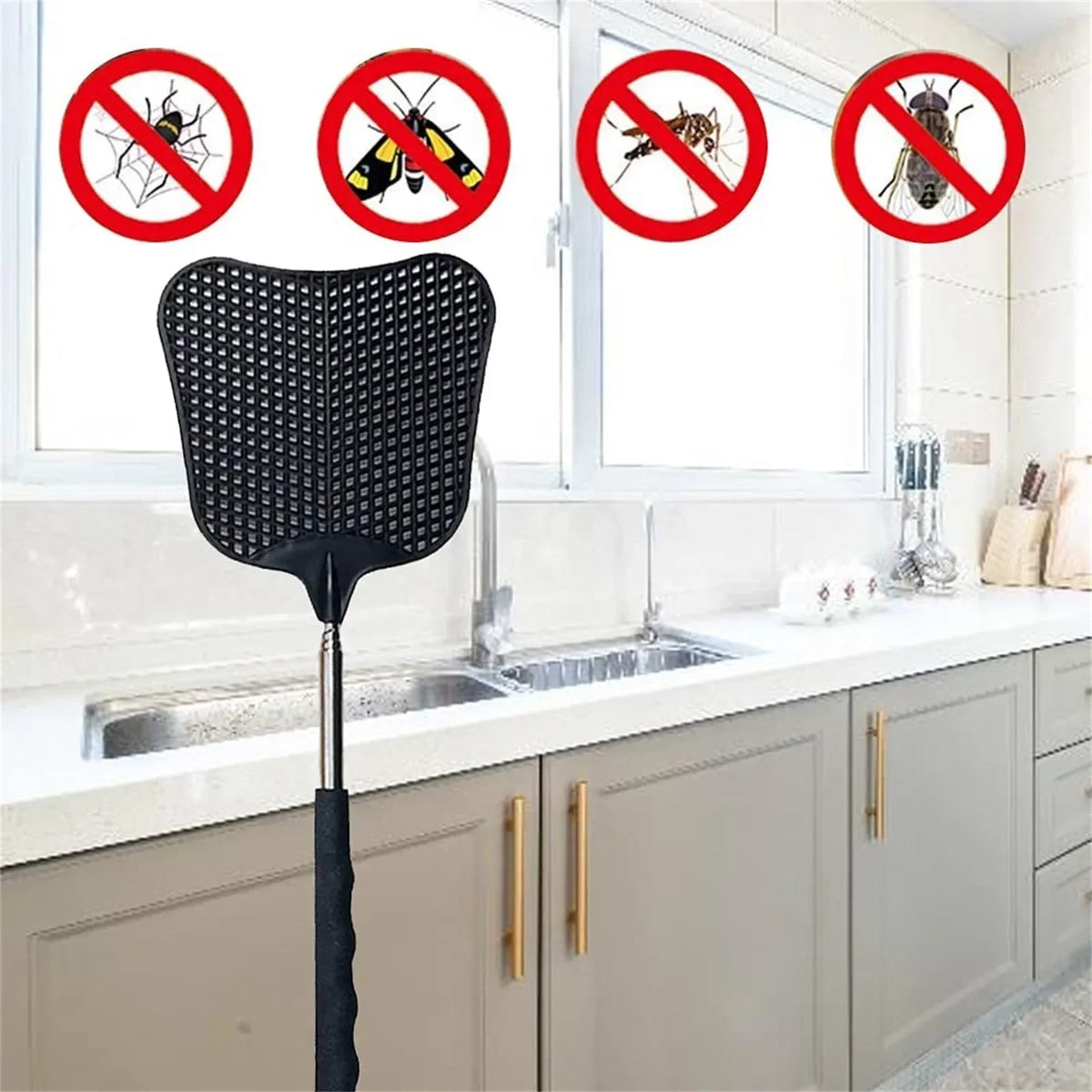 Telescopic Fly Swatter – Heavy Duty Retractable Bug Swatter Fly Swatter Axl