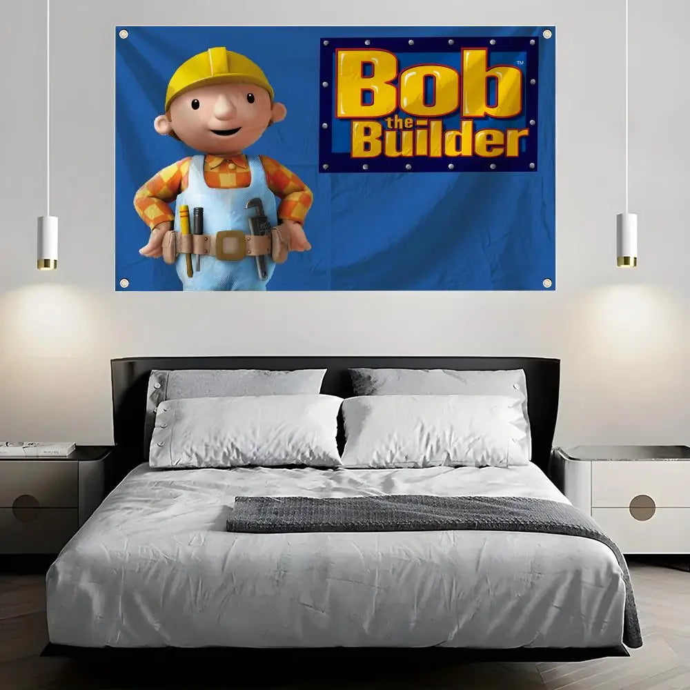 Bob the Builder Cartoon Wall Flag – Indoor & Outdoor Banner Decorative Flag Axl
