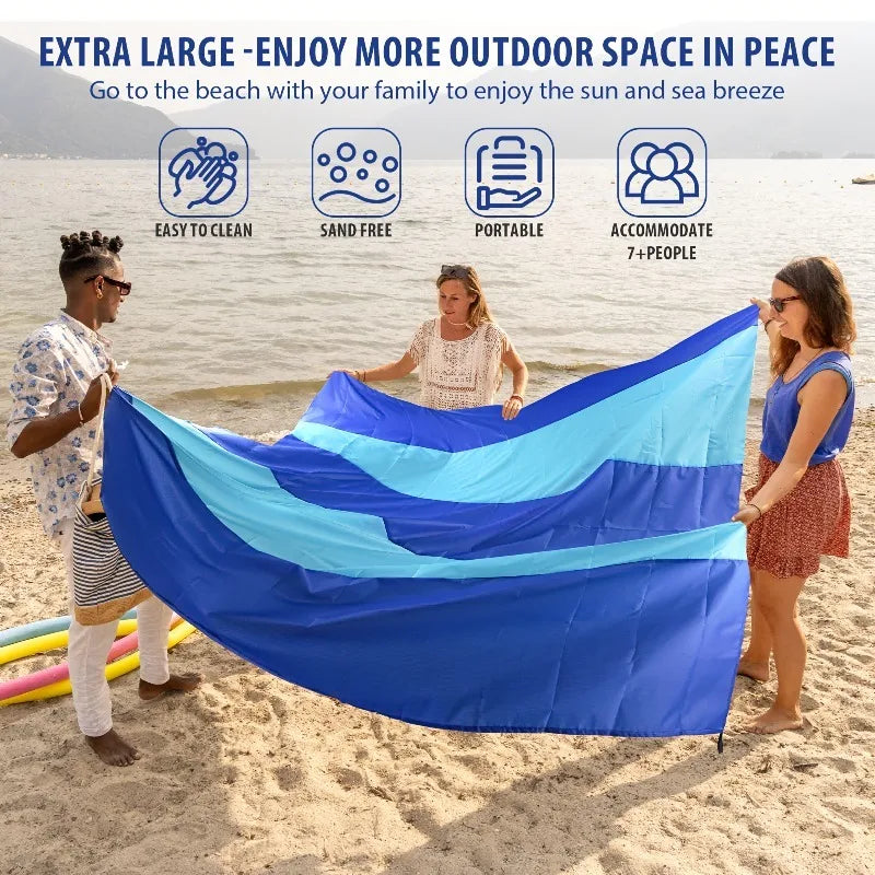 Large Sandproof Beach Blanket for 4–7 Adults | Picnic Mat Outdoor Picnic Blanket Axl