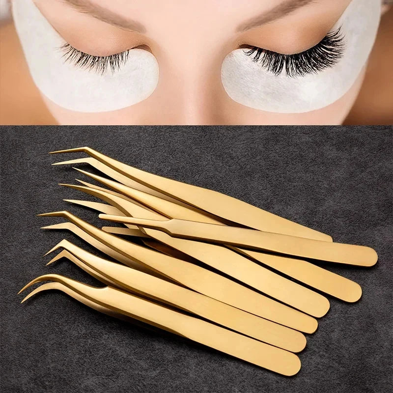 Precision 3D Lash Extension Tweezers – Stainless Steel Pro Clip Lash Extension Tweezers Axl