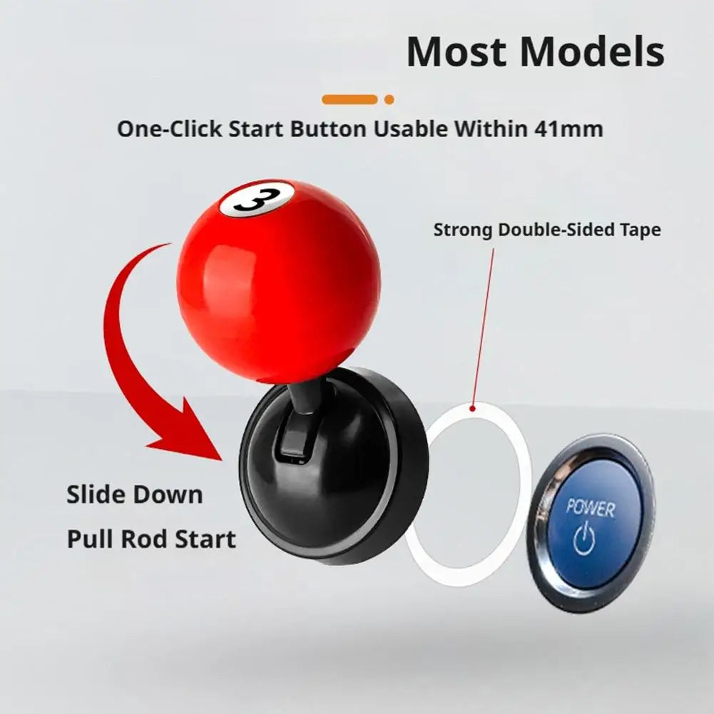 Pool Ball Push-to-Start Button Cover | Metal & ABS Car Decor Car Button Cover Axl