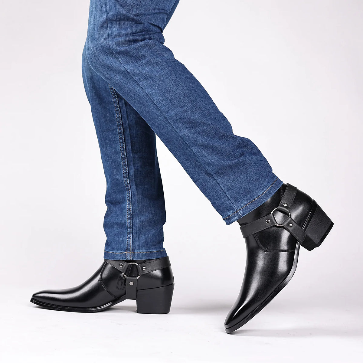 YBQJOO Men's Chelsea Boots – Zip Pointed Toe Dress Boots Men's Chelsea Boots Axl Black 42